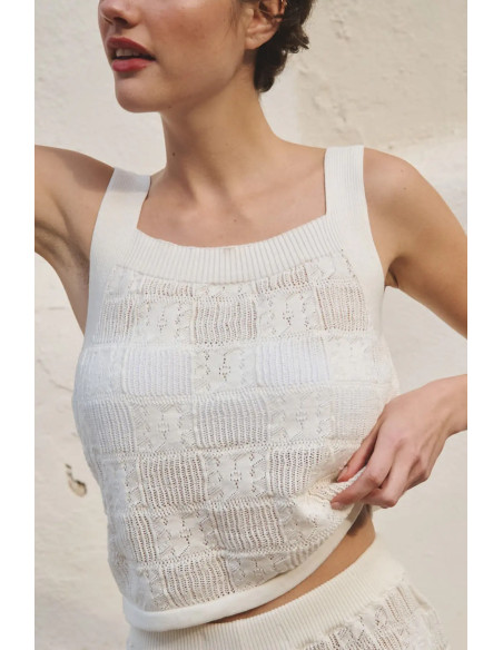 LA NOUVELLE Top BRUNA Crochet Flower