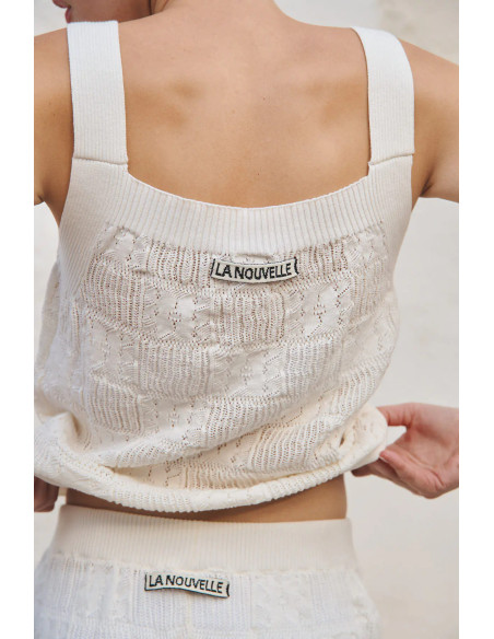LA NOUVELLE Top BRUNA Crochet Flower