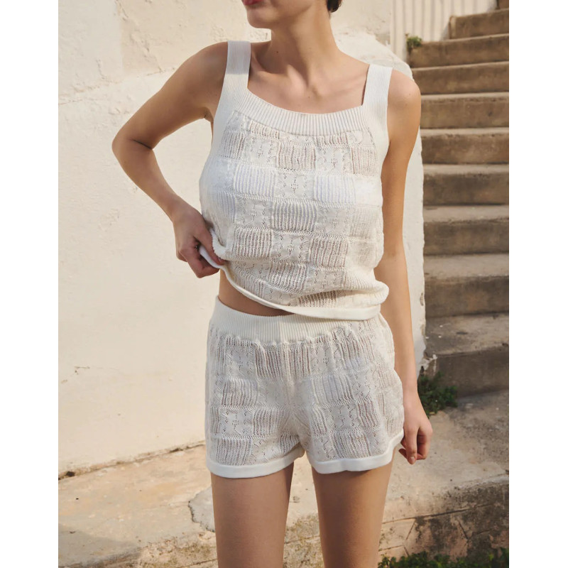 LA NOUVELLE Top BRUNA Crochet Flower