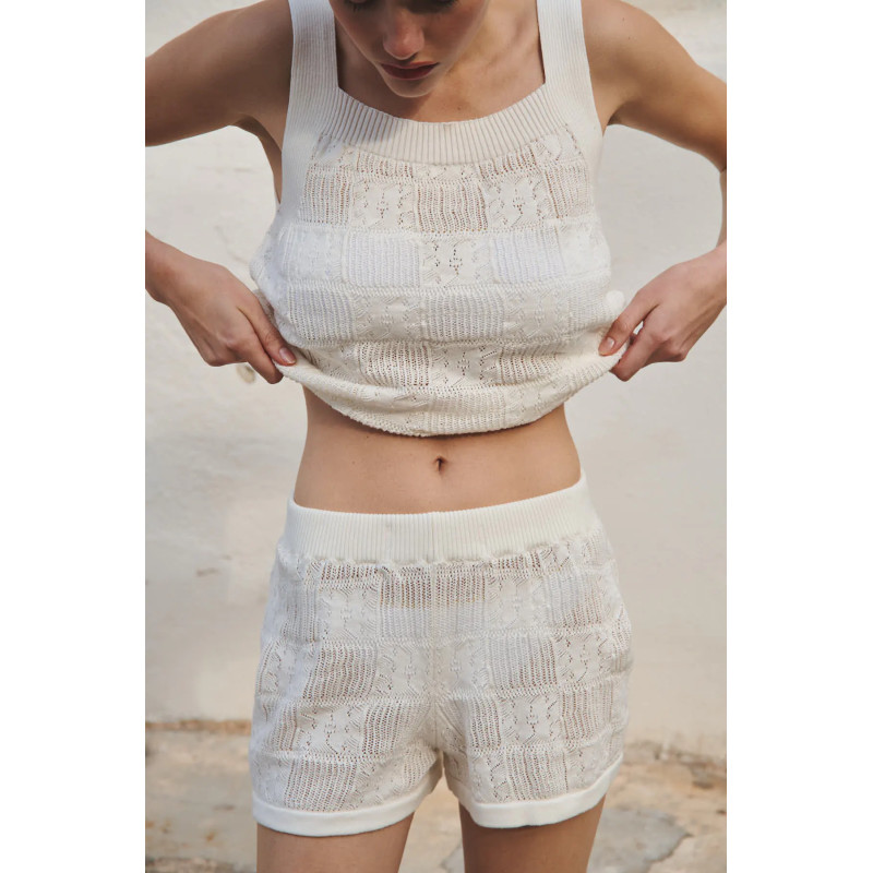 LA NOUVELLE Short CARLO Crochet Flower