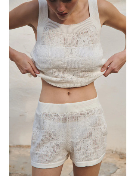 LA NOUVELLE Short CARLO Crochet Flower