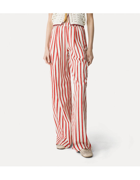 forte_forte Pantalon droit rayé