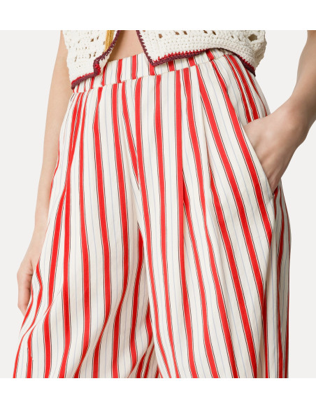 forte_forte Pantalon droit rayé