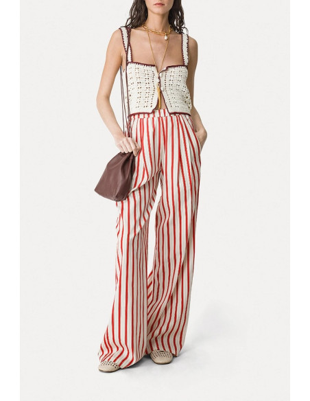 forte_forte Pantalon droit rayé