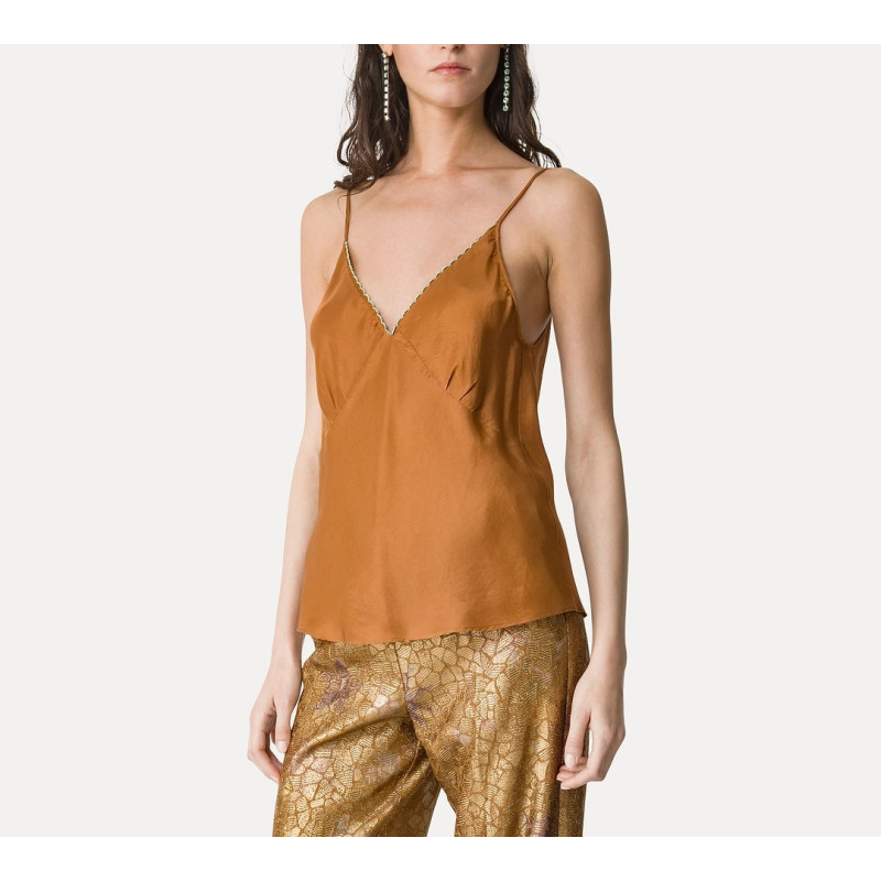 forte_forte Top en soie habotai avec broderie