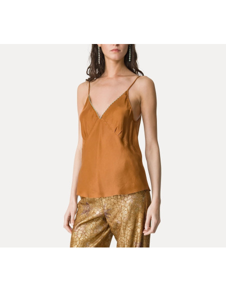 forte_forte Top en soie habotai avec broderie