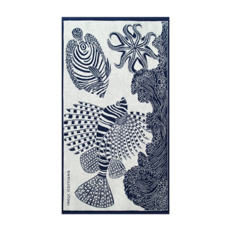 INOUÏ EDITIONS Serviette de Plage POSEIDON Navy