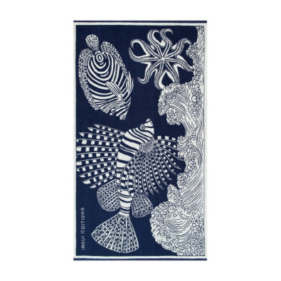 INOUÏ EDITIONS Serviette de Plage POSEIDON Navy