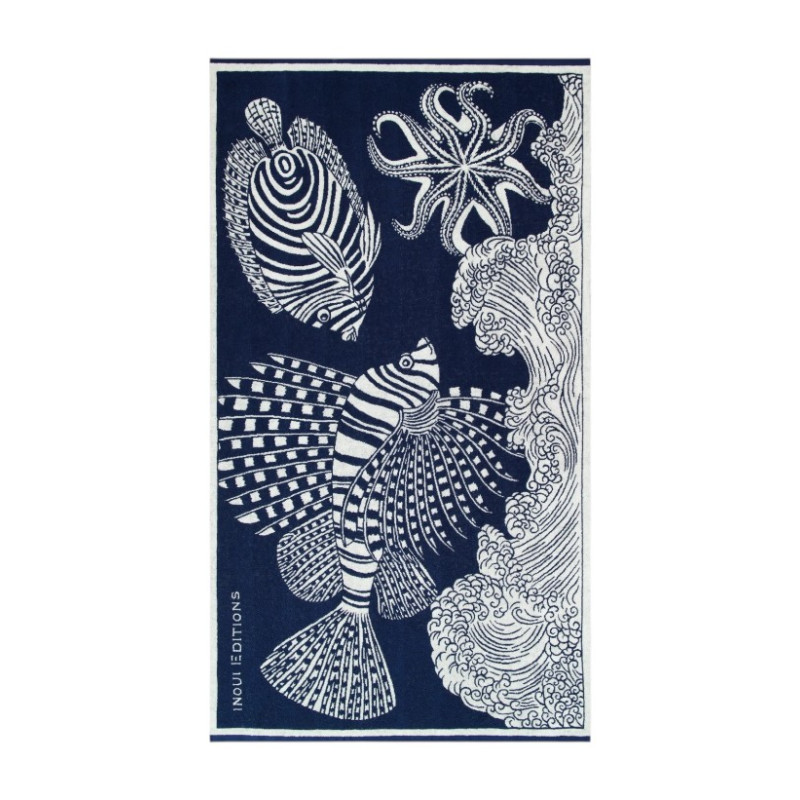 INOUÏ EDITIONS Serviette de Plage POSEIDON Navy