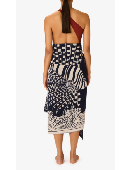 INOUÏ EDITIONS Serviette de Plage POSEIDON Navy