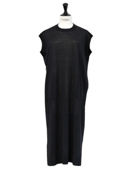 CT PLAGE Robe en Lin Noir