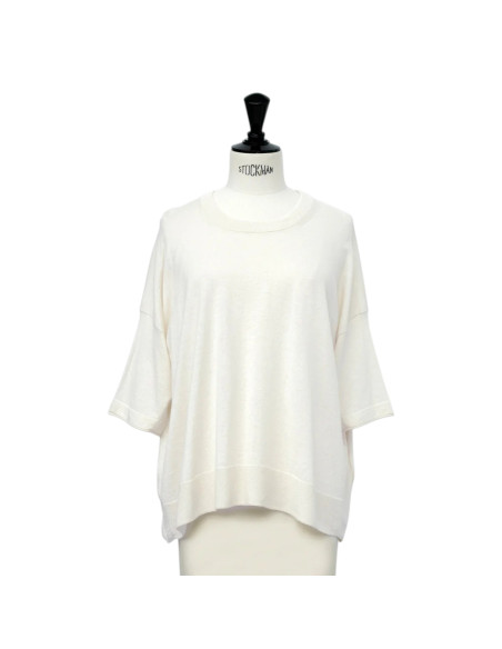 CT PLAGE T-Shirt en Coton et Soie