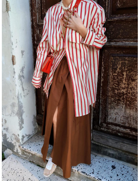 forte_forte Chemise oversize à fines rayures
