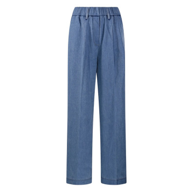 forte_forte Pantalon en denim bleu