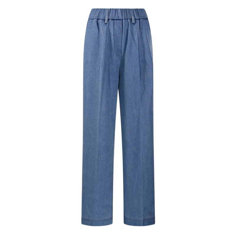 forte_forte Pantalon en denim bleu