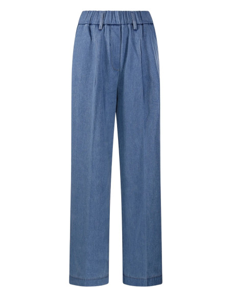forte_forte Pantalon en denim bleu