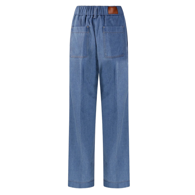 forte_forte Pantalon en denim bleu