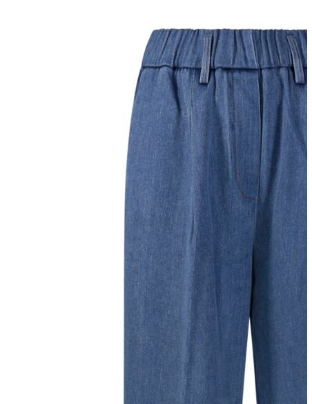 forte_forte Pantalon en denim bleu