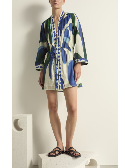 MARE DI LATTE Robe SILVANA Cactus Lapis Blue