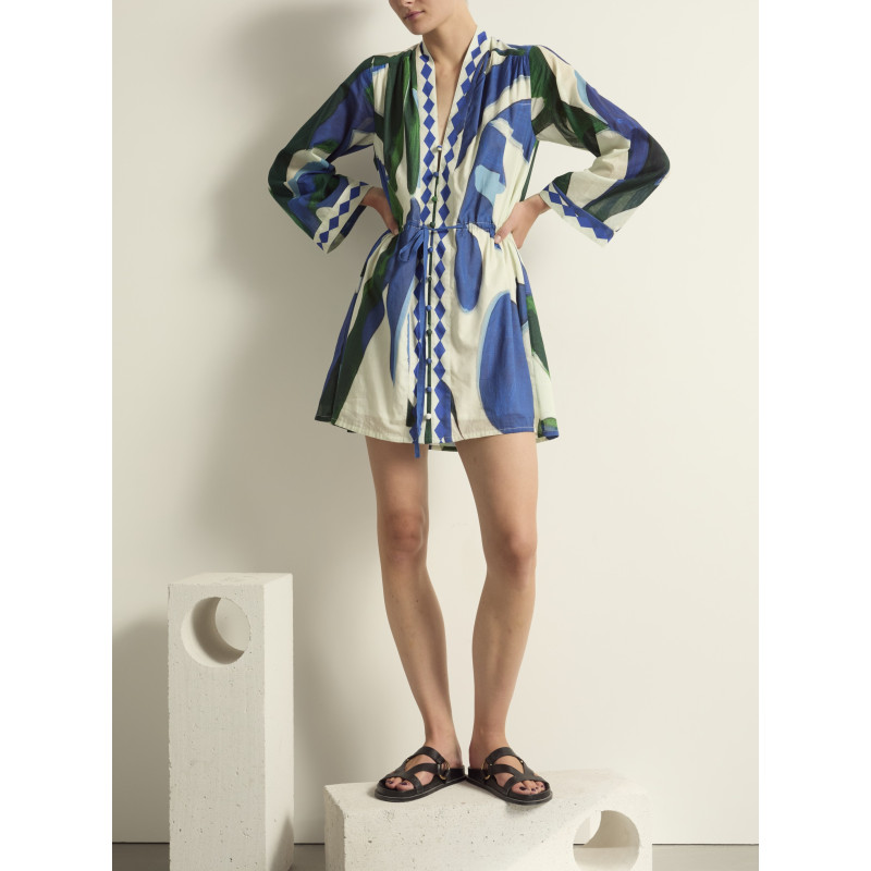MARE DI LATTE Robe SILVANA Cactus Lapis Blue