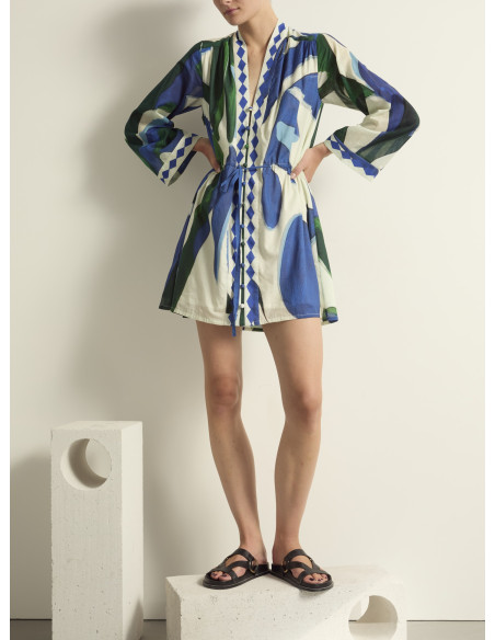 MARE DI LATTE Robe SILVANA Cactus Lapis Blue