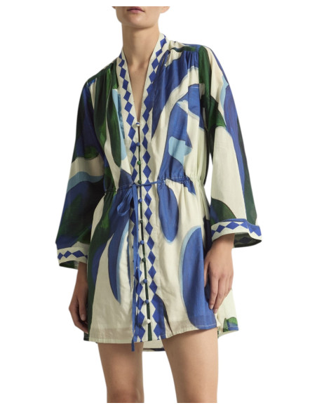 MARE DI LATTE Robe SILVANA Cactus Lapis Blue