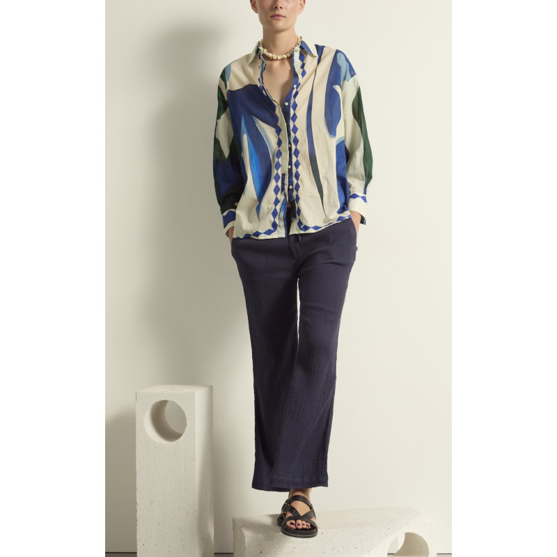 MARE DI LATTE Chemise FIORINA Cactus Lapis Blue