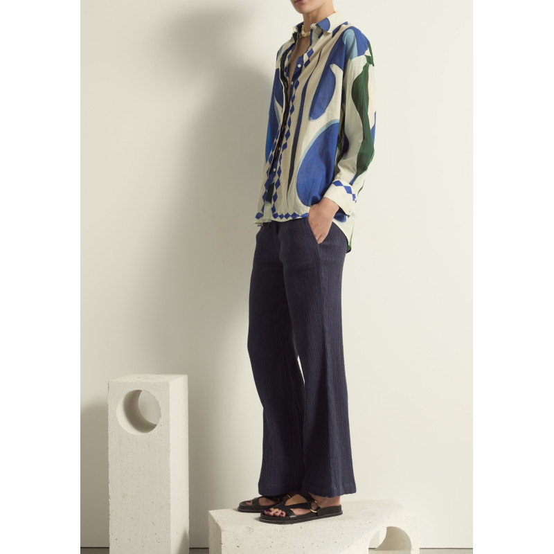 MARE DI LATTE Chemise FIORINA Cactus Lapis Blue