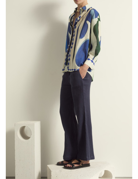 MARE DI LATTE Chemise FIORINA Cactus Lapis Blue