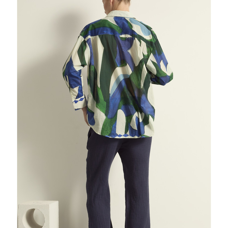 MARE DI LATTE Chemise FIORINA Cactus Lapis Blue