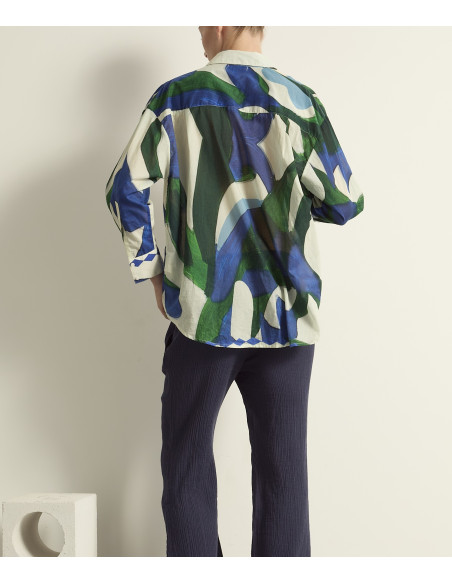 MARE DI LATTE Chemise FIORINA Cactus Lapis Blue