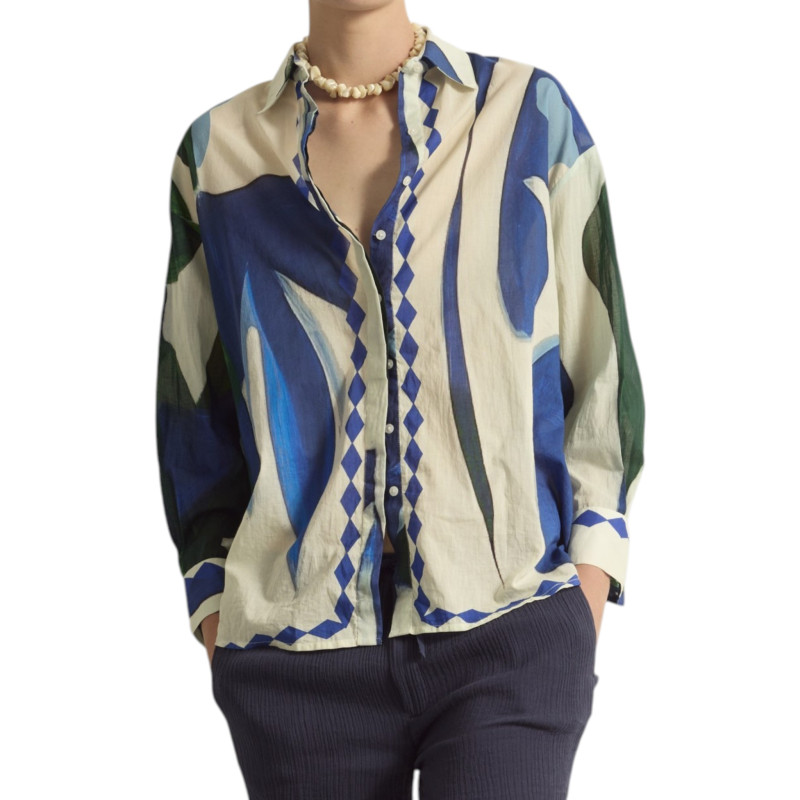 MARE DI LATTE Chemise FIORINA Cactus Lapis Blue
