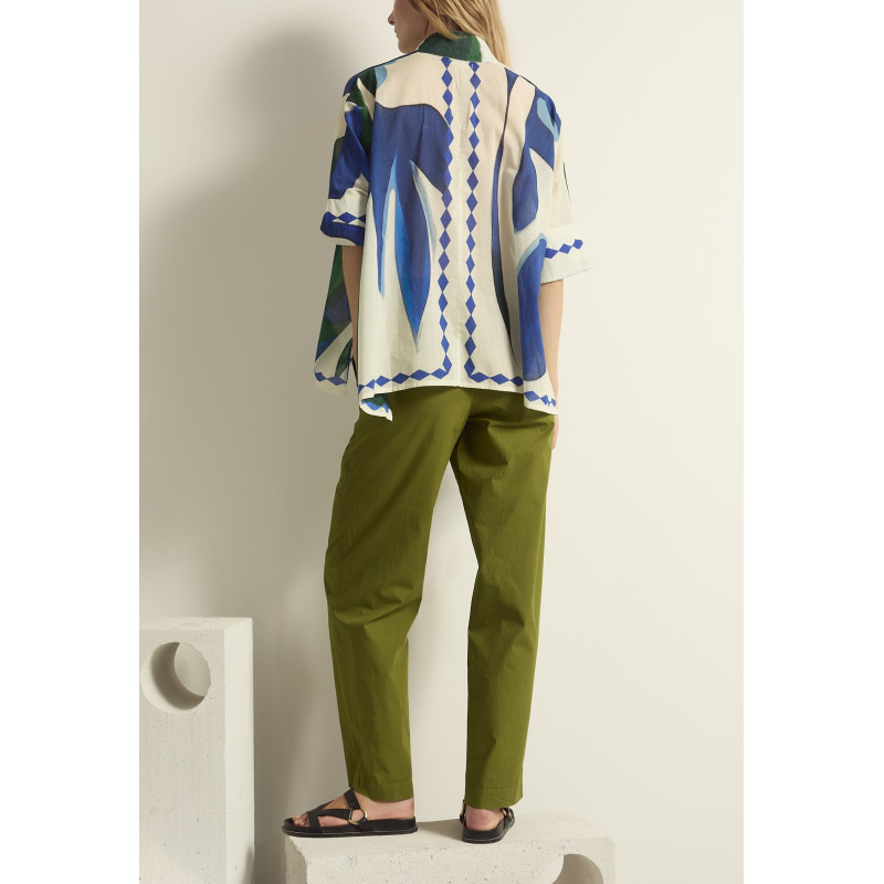 MARE DI LATTE Blouse HERACLES Cactus Lapis Blue