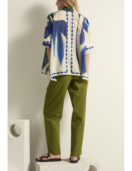 MARE DI LATTE Blouse HERACLES Cactus Lapis Blue