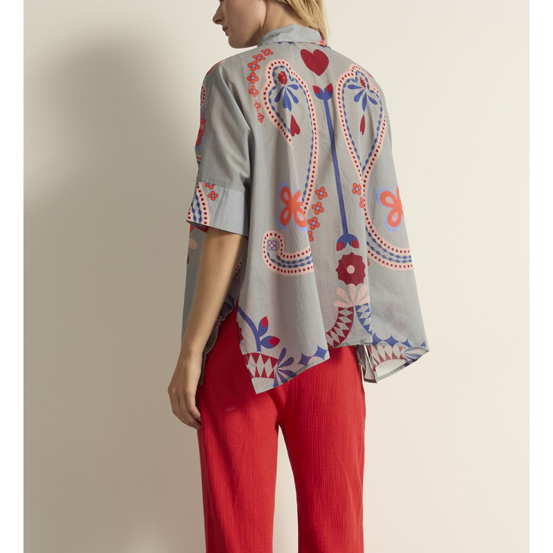 MARE DI LATTE Blouse HERACLES Blossom Mineral Blue