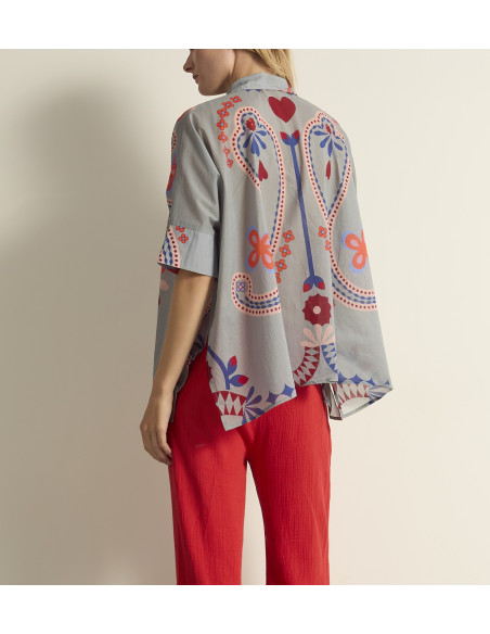 MARE DI LATTE Blouse HERACLES Blossom Mineral Blue