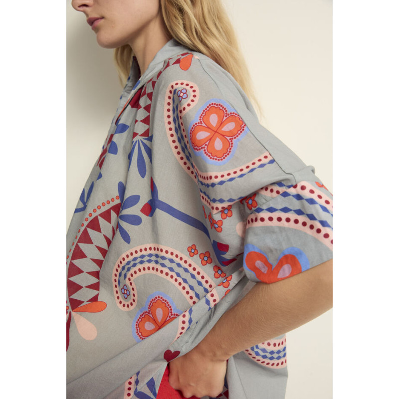 MARE DI LATTE Blouse HERACLES Blossom Mineral Blue