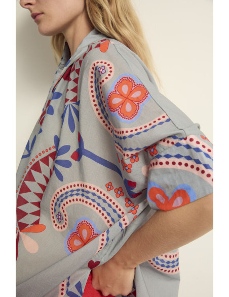 MARE DI LATTE Blouse HERACLES Blossom Mineral Blue