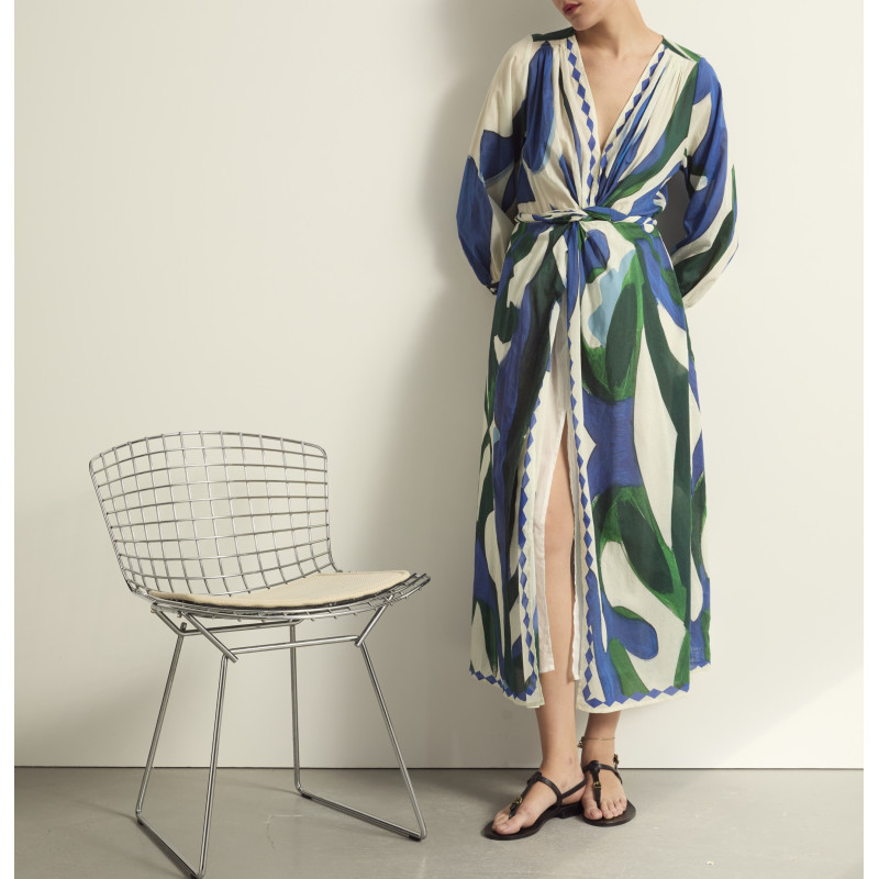MARE DI LATTE Robe EMMANUELLE Cactus Lapis Blue
