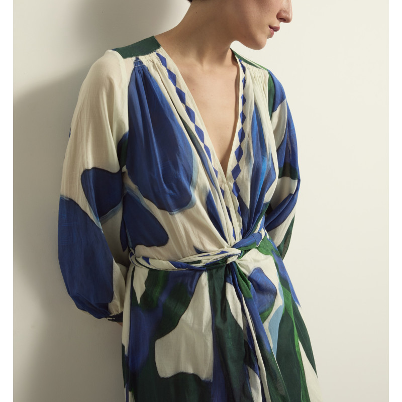 MARE DI LATTE Robe EMMANUELLE Cactus Lapis Blue