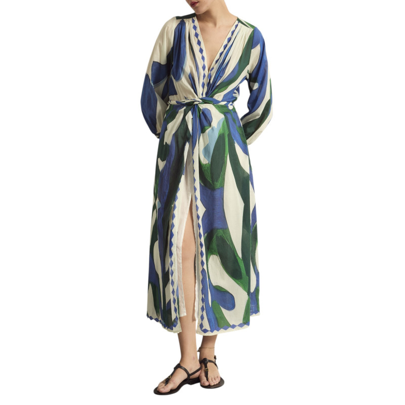 MARE DI LATTE Robe EMMANUELLE Cactus Lapis Blue