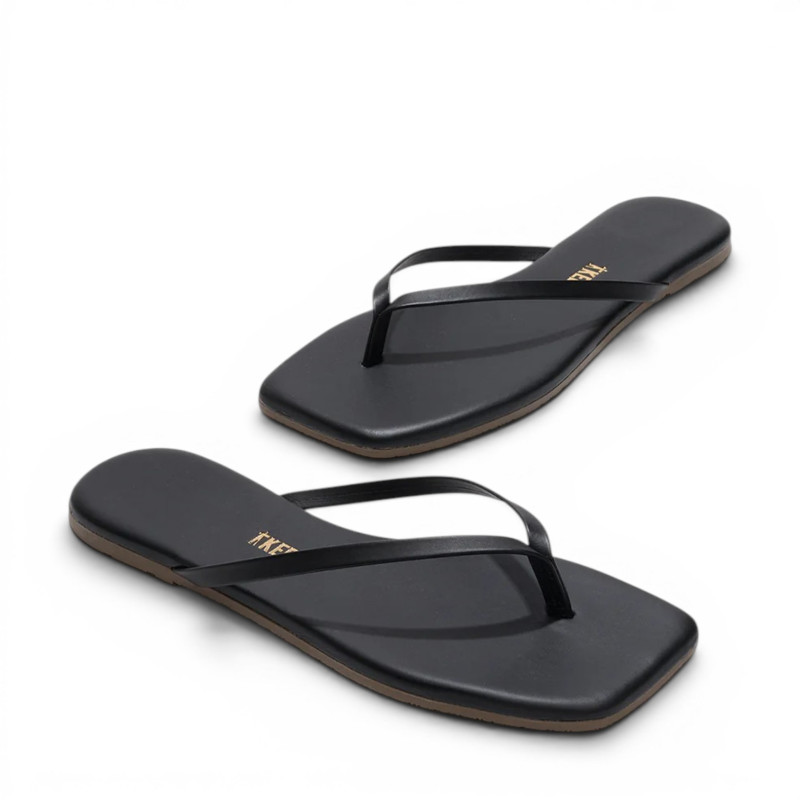 TKEES Tongs LILY Square Toe Black