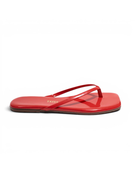 TKEES Tongs LILY Square Toe Red Gloss