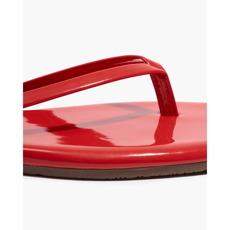TKEES Tongs LILY Square Toe Red Gloss