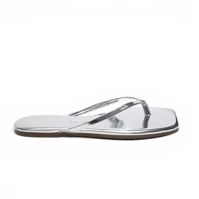 TKEES Tongs LILY Square Toe Mirror Chrome