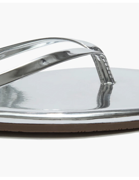 TKEES Tongs LILY Square Toe Mirror Chrome