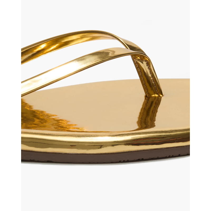 TKEES Tongs LILY Square Toe Mirror Gold