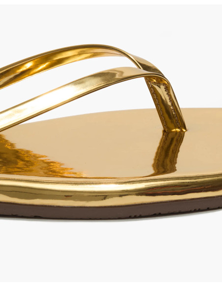 TKEES Tongs LILY Square Toe Mirror Gold