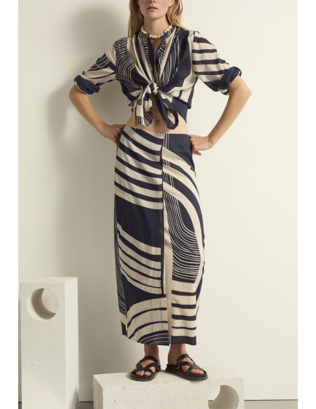 MARE DI LATTE Jupe PIA Carousel Ink Blue