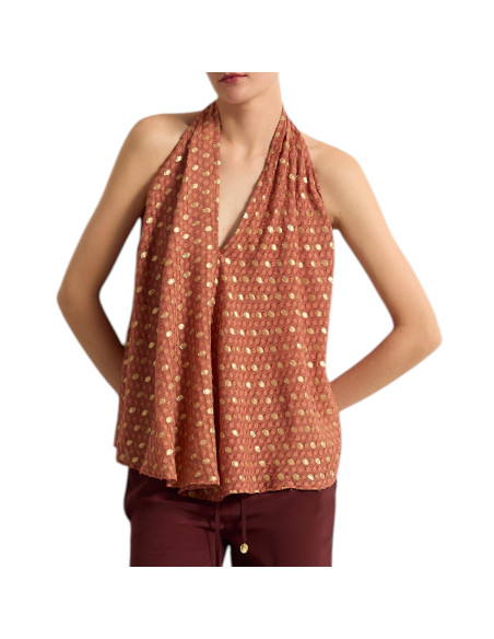 MARE DI LATTE Top MIMI Lurex Plumetis